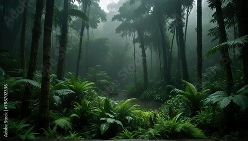 rain forest in the morning