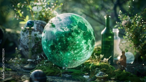A bubbling green elixir infused with the magic of a full moon radiating lunar energies and bringing clarity to the mind. . .