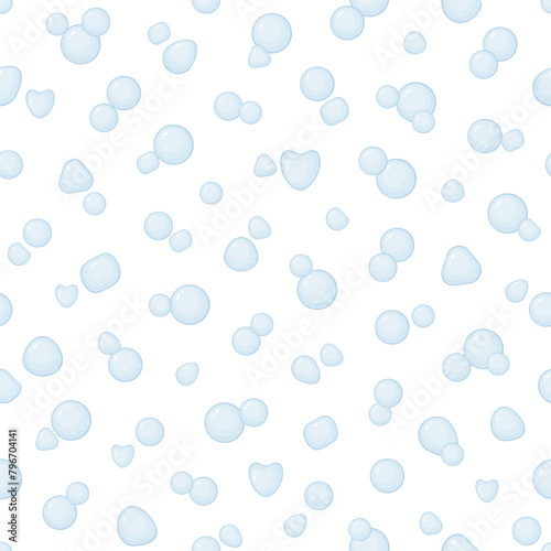 Seamless pattern with soap bubbles. Vector illustration for textiles, wrapping paper, wallpaper. 