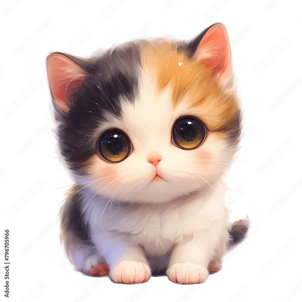 Cute Kitten Cartoon Character