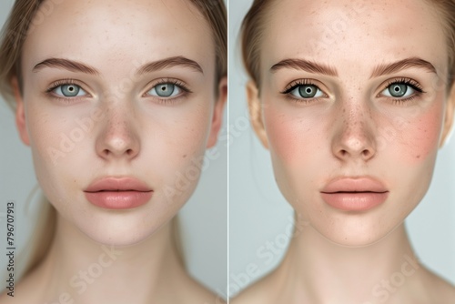 permanent makeup on woman face