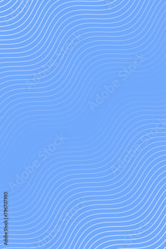 Abstract background with waves for banner. Standart poster size. Vector background with lines. Element for design isolated on blue. Blue gradient. Brochure, booklet. Summer, spring. Ocean, water