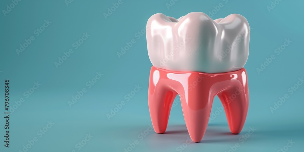 A toothbrush with a pink tip is on a blue background A toothbrush with a pink tip is on a blue background