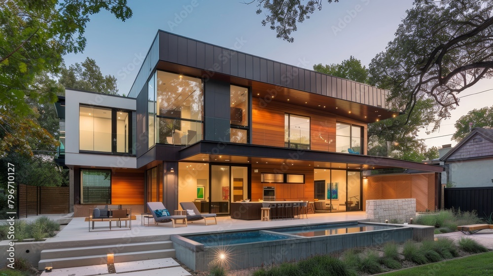 Modern and sleek architectural design with a cute twist AI generated illustration Modern and sleek architectural design with a cute twist AI generated illustration