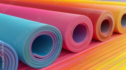 Playful and colorful 3D render of a yoga mat AI generated illustration