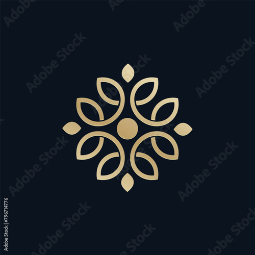 Nature monogram Logo template design for beauty spa and eco friendly products, beautiful leaves