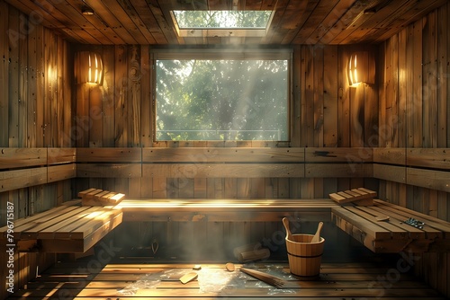 Crafted for Comfort: Serene Wooden Sauna Room
