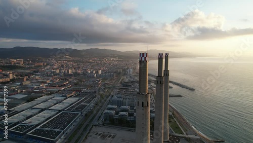 aerial view of old factory barcelona, spain
