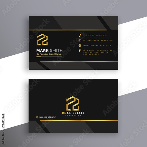 minimal luxury modern professional real estate business or visiting card