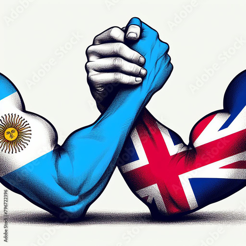 Argentina vs England, England vs Argentina, UK vs Argentina, arm wrestling, armwrestling, united kingdon, argentina, uk flag, argentina, flag, flag, forces, muscle, fist, fight, conflict, malvinas,  photo