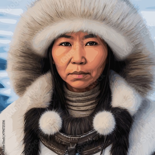 Retrato Mujer indígena esquimal photo