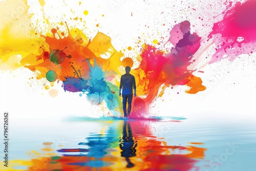 A business startup depicted through a colorful splash photo