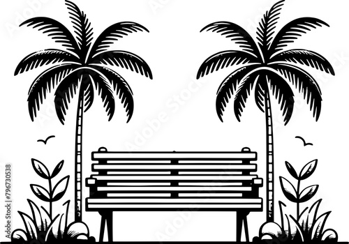 Bench furniture icon