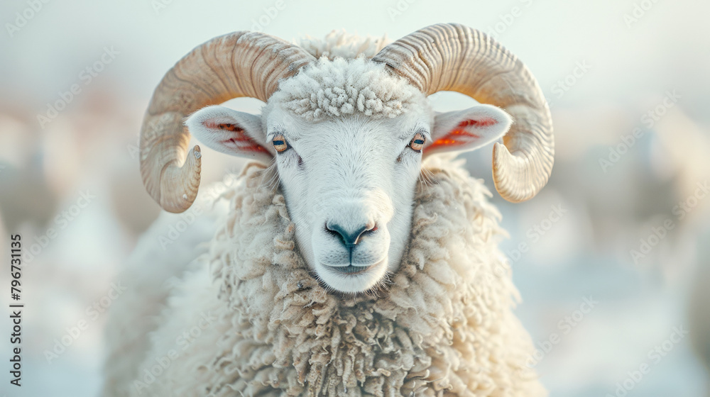 portrait of sheep with horns, photorealistic, studio light, isolated on grey background, 3d rendering, detailed, high resolution portrait of sheep with horns, photorealistic, studio light, isolated on grey background, 3d rendering, detailed, high resolution