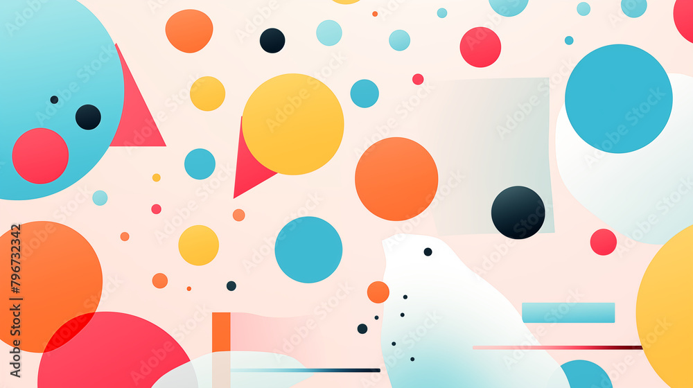 Playful Abstract Background with Geometric Shapes
