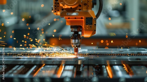 Machine Cutting Metal With Sparks © easybanana