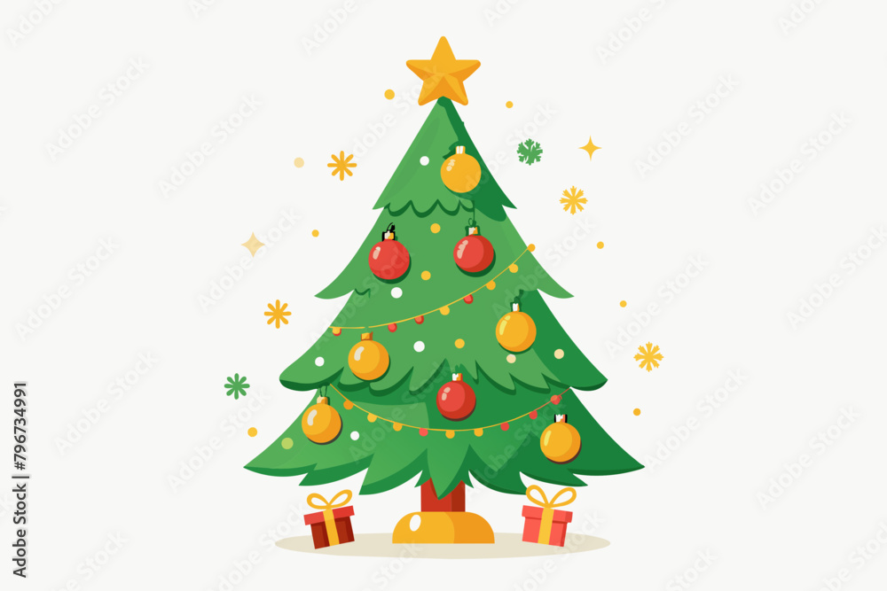 christmas-tree--vector-illustration