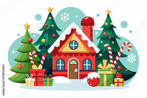 christmas-template-illustration-on-white-background