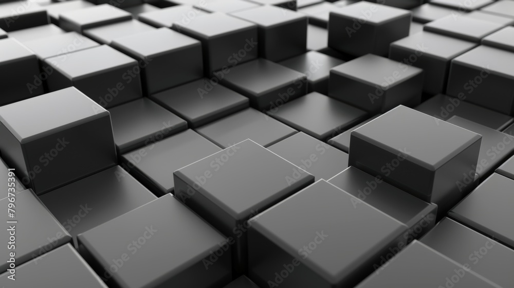 Abstract geometric cubes pattern in monochrome Abstract geometric cubes pattern in monochrome