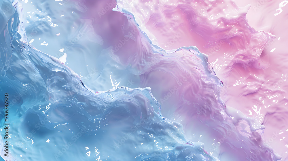 Fototapeta premium liquid water smoke, purple and blue color, wave splash