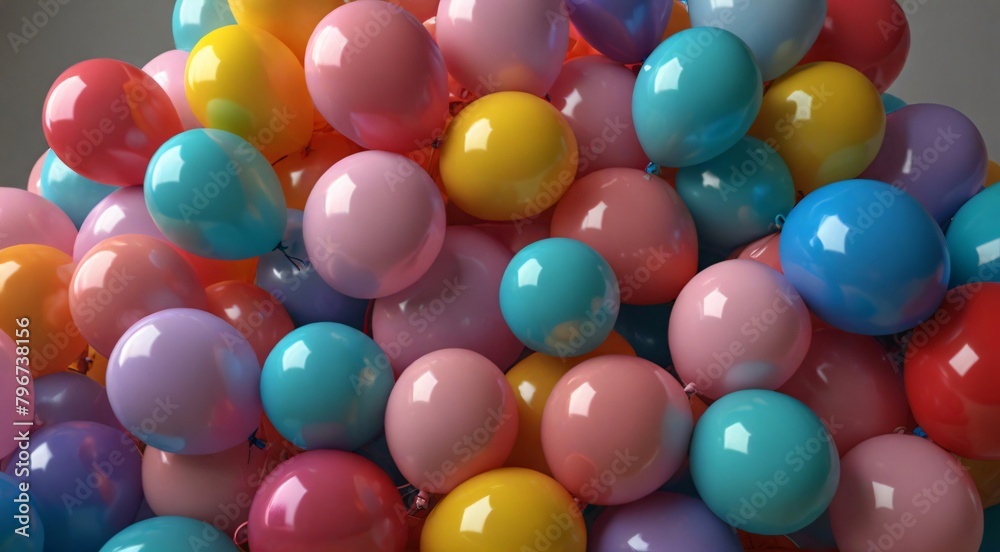 lots of balloons, pastel colourful lots of balloons, pastel colourful