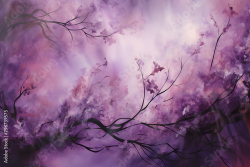 Lavender Lullaby Luminescence, abstract landscape art, painting background, wallpaper, generative ai