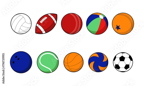 Sport Ball Illustration Element Set