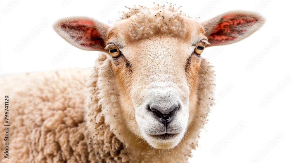 portrait of a sheep lamb isolated over white background portrait of a sheep lamb isolated over white background
