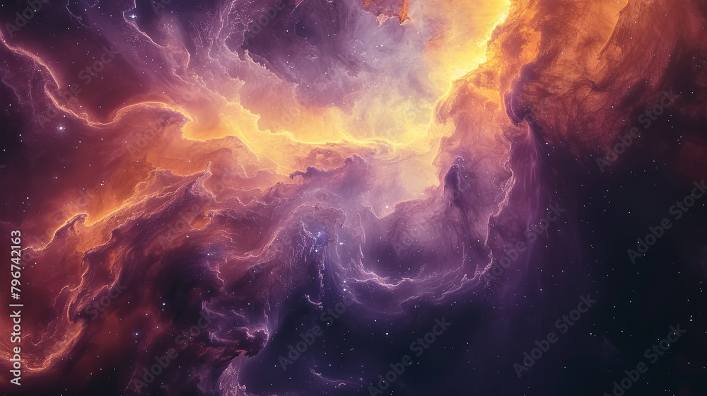 Abstract cosmic swirls and stars forming a mesmerizing backdrop, perfect for celestial themes.