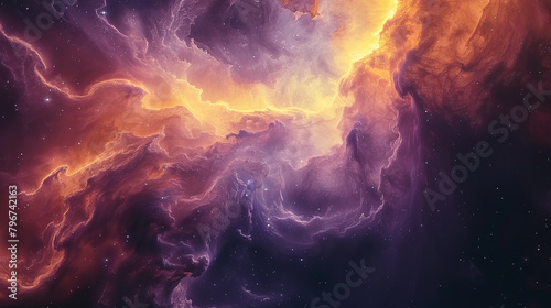 Abstract cosmic swirls and stars forming a mesmerizing backdrop, perfect for celestial themes.