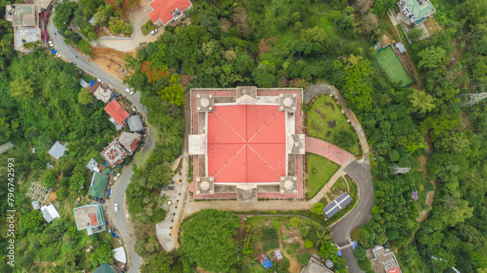 Aerial view of solomon's temple in aizawl the capital city of mizoram ...