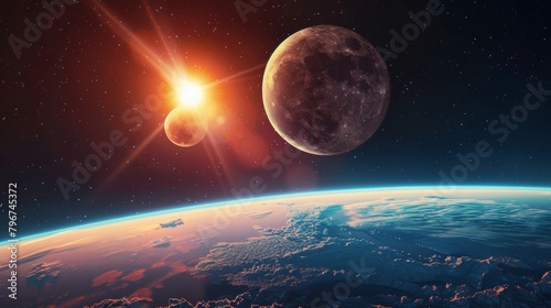 View of the planet Earth during a sunrise