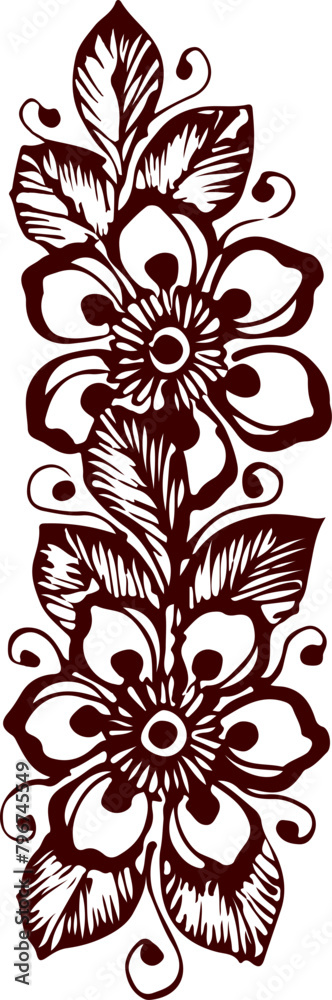 Vertical Henna Tattoo Ornaments Vertical Henna Tattoo Ornaments