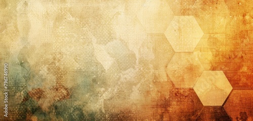 Colourful abstract honeycomb pattern with a soft watercolor texture. photo