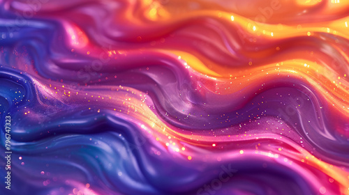 vibrant mix of colorful paints creating a mesmerizing, glossy texture. photo