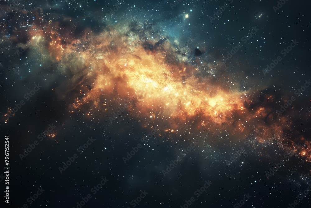 b'Amazing space background with colorful nebula and stars'