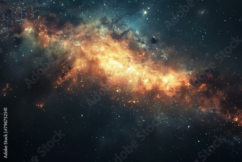 b'Amazing space background with colorful nebula and stars'