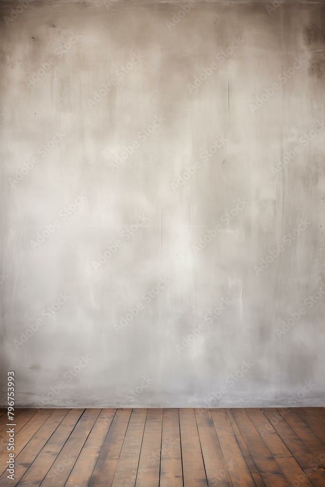 b'retro wooden floor and grey concrete wall background' b'retro wooden floor and grey concrete wall background'