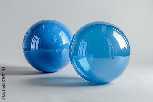 A smooth  round blue glass ball that reflects light and creates a magical aura