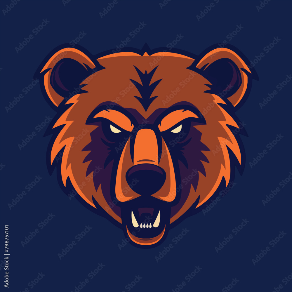 Angry bear head mascot vector illustration with isolated background Angry bear head mascot vector illustration with isolated background