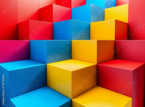 b Colorful 3D Cubes 