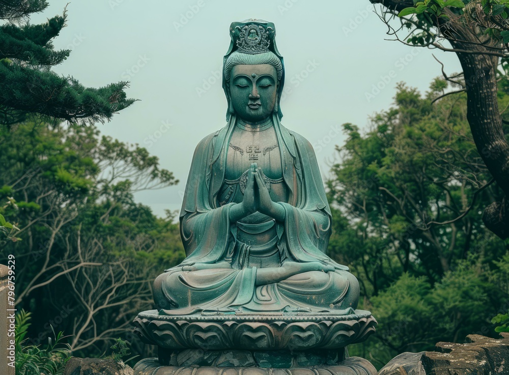 b'The Guan Yin statue in Lamma Island, Hong Kong' b'The Guan Yin statue in Lamma Island, Hong Kong'