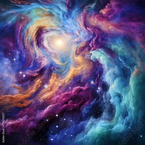 b'Colorful Space Nebula'