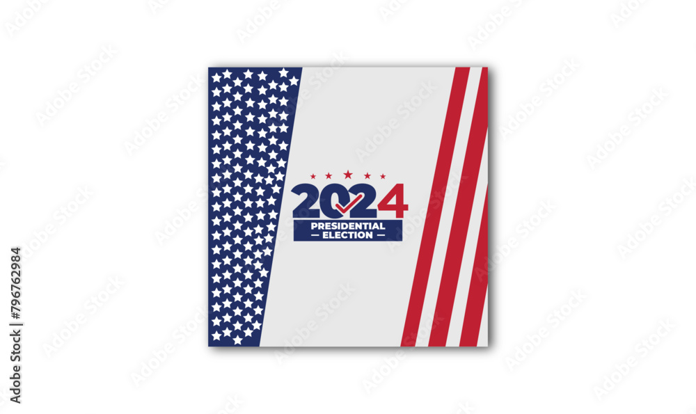 USA Election 2024 Political election & vote social media post square flyer template