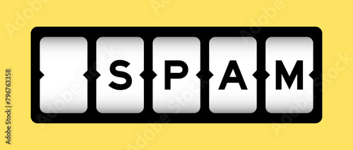 Black color in word spam on slot banner with yellow color background
