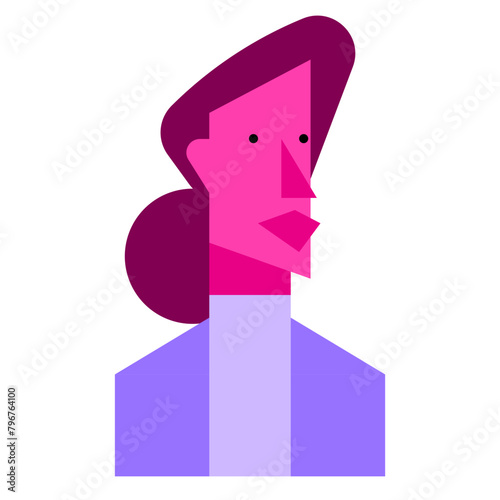 portrait géométrique d'une femme rose 