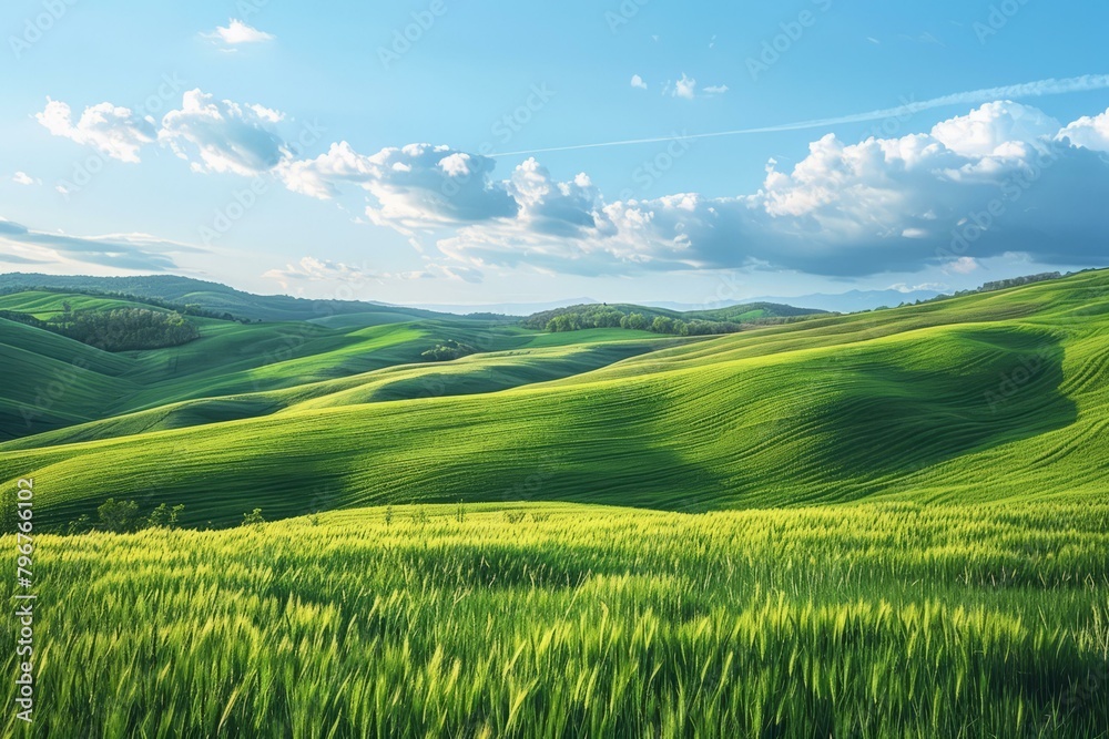 b'Green rolling hills of Tuscany, Italy'