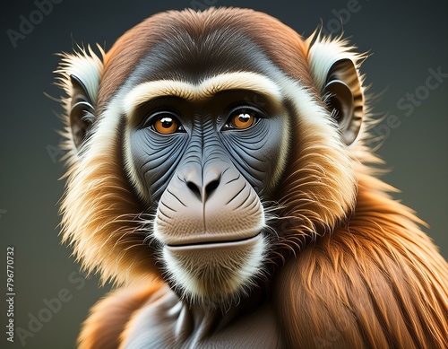 dessin en ia d'un singe avec un regard intense 