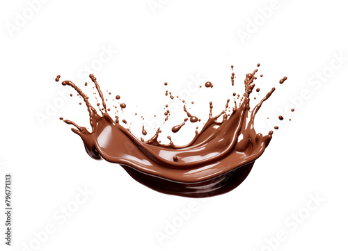 chocolate splash isolated on transparent background, cut out or PNG