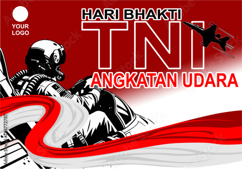Vector design of Happy Indonesian Air Force Service Day Greeting Card